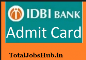 idbi bank executive admit card