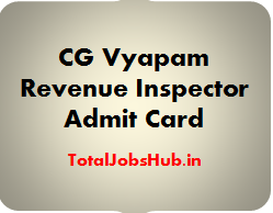CG Vyapam Revenue Inspector Admit Card