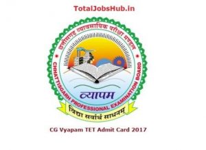 CG Vyapam TET Admit Card