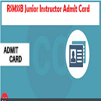 rsmssb junior instructor admit card