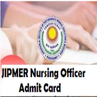 jipmer nursing officer admit card