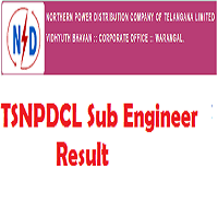 TSNPDCL Sub Engineer Result