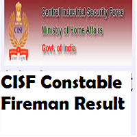 cisf constable fireman result