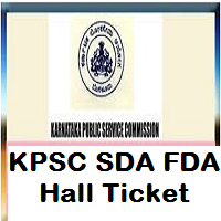 KPSC SDA FDA Hall Ticket