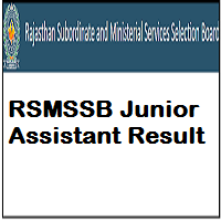 RSMSSB Junior Assistant Result