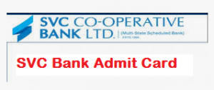 SVC Bank Clerk Admit Card