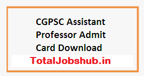 cgpsc assistant professor admit card