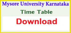 mysore university time table